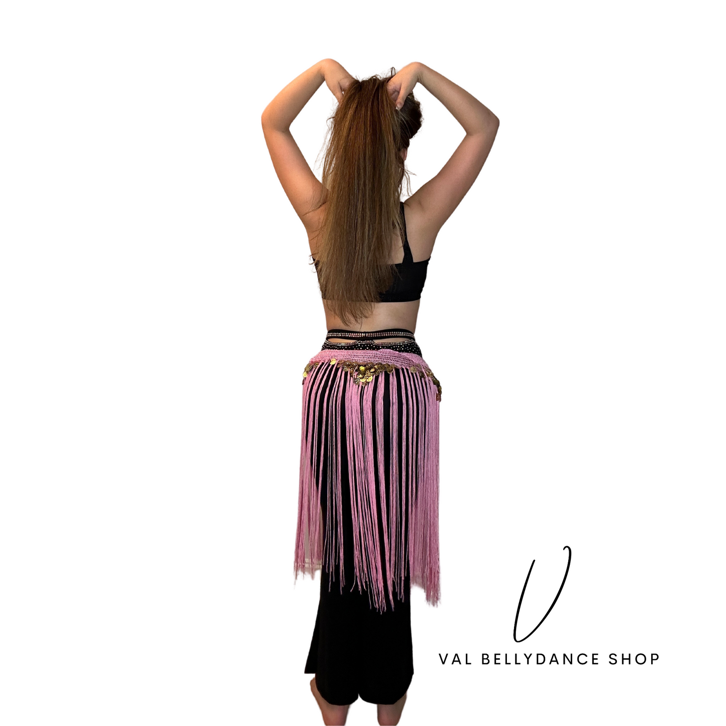 Knitted Tassels and Coins Hip Scarf