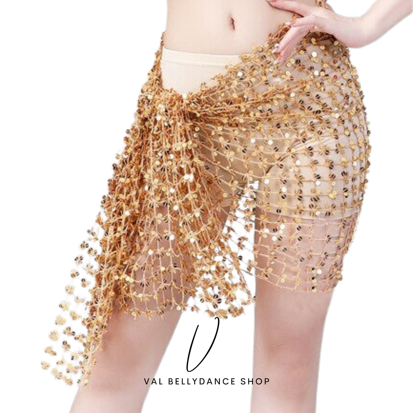 Mesh Sequins Hip Scarf