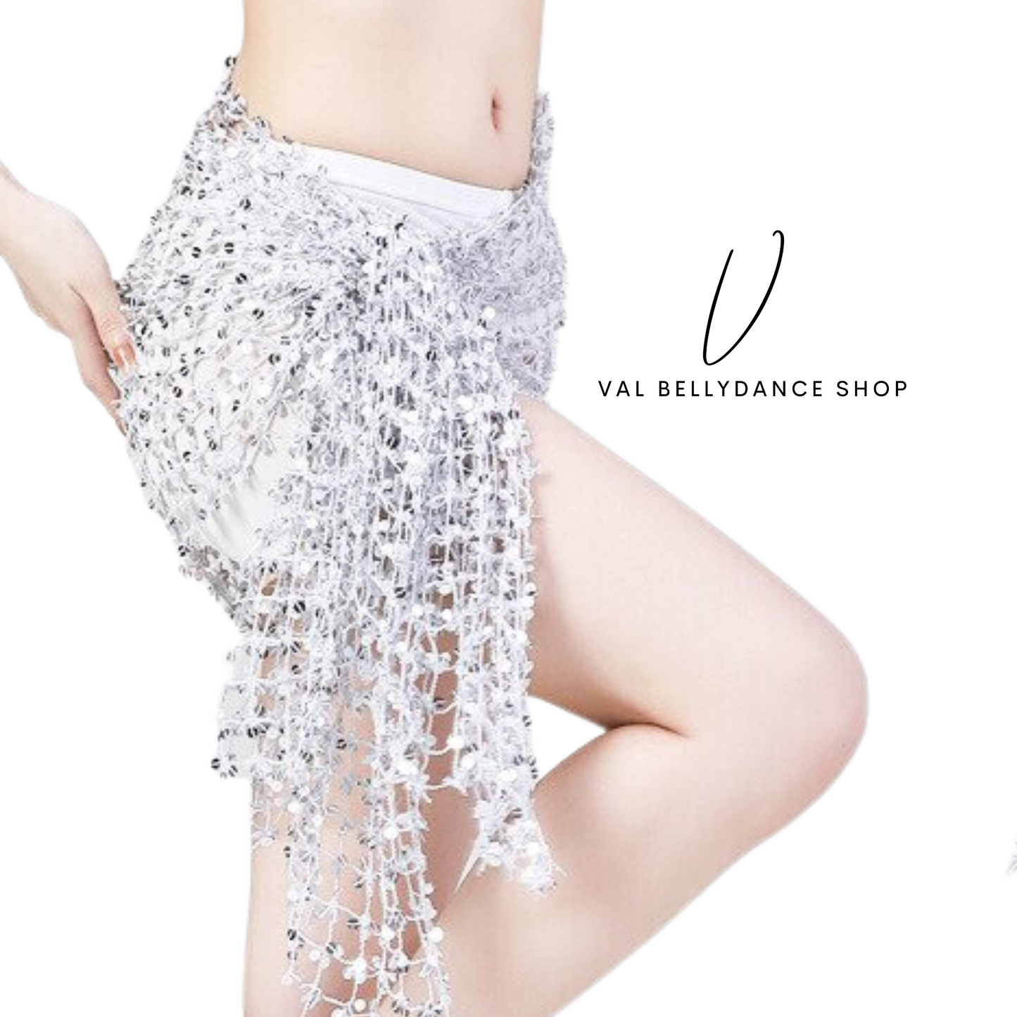 Mesh Sequins Hip Scarf