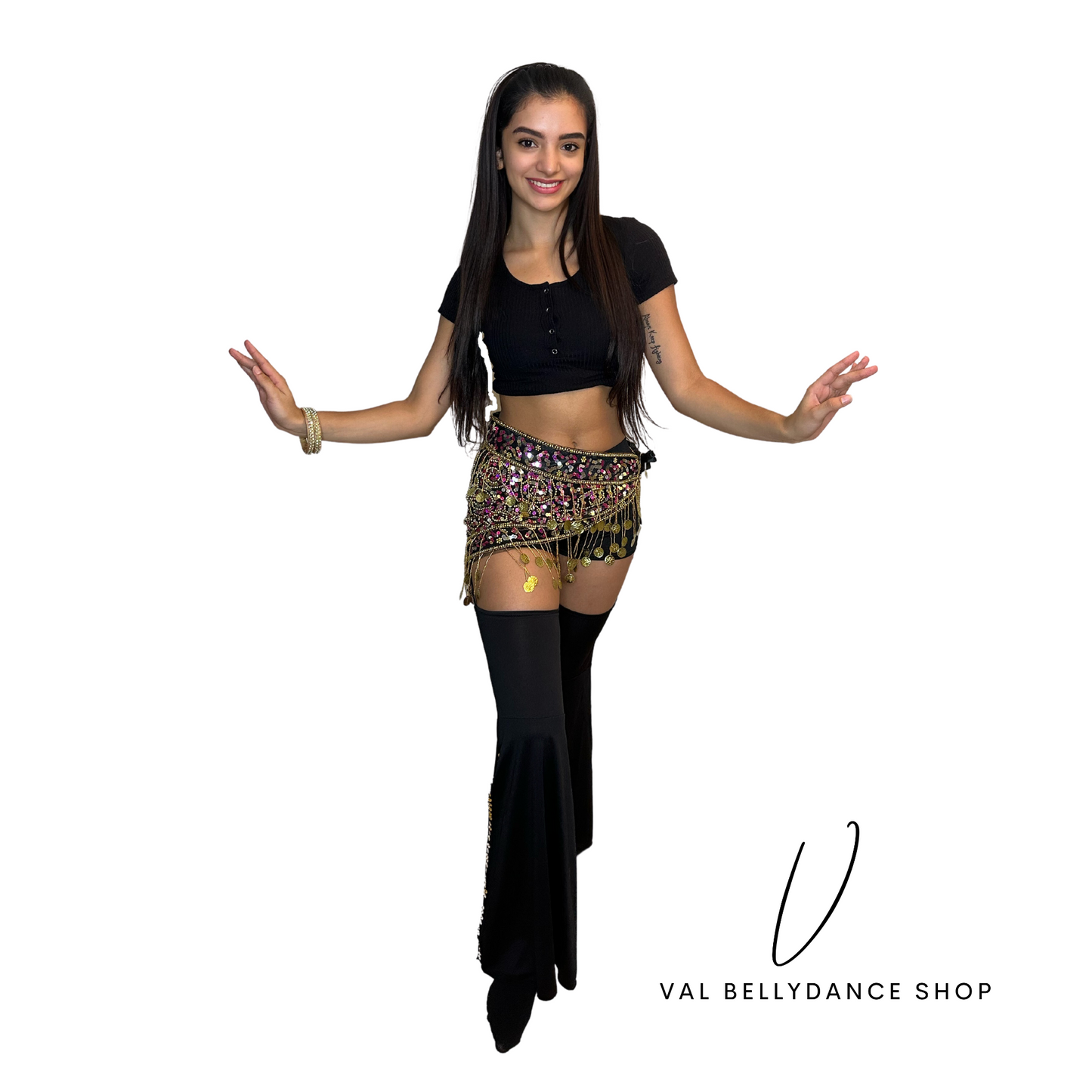 Isabella Bellydance Hip Scarf front view