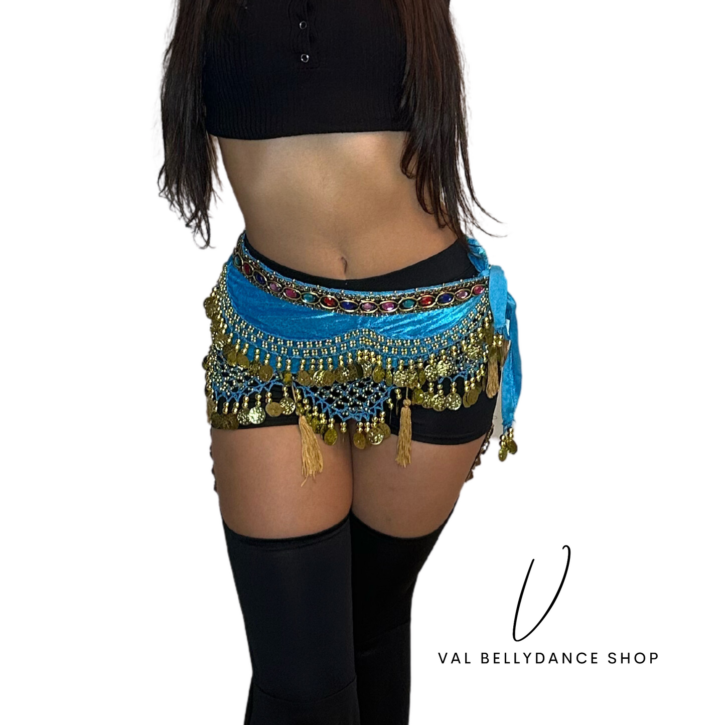 Coins and Tassels Bellydance Hip Scarf