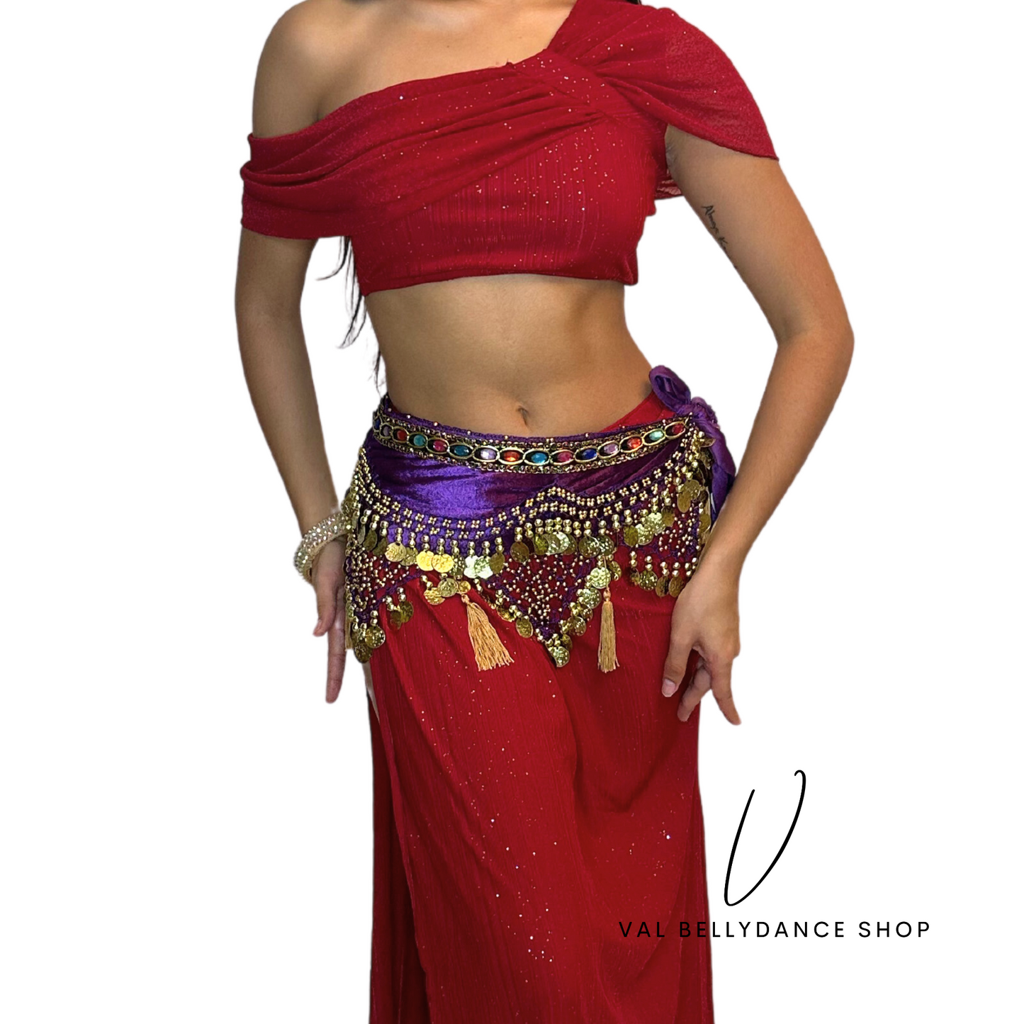 Coins and Tassels Bellydance Hip Scarf